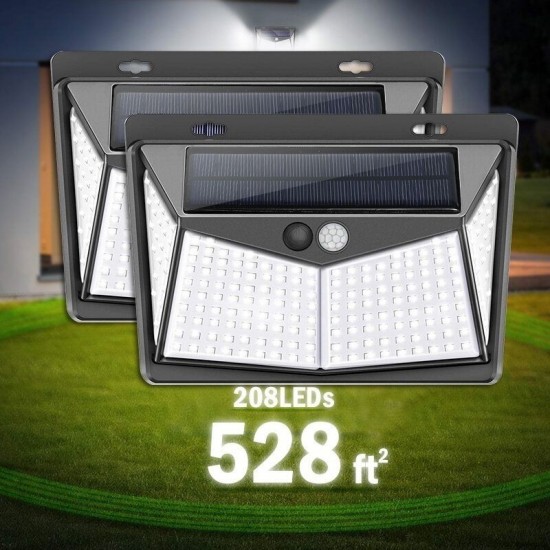 208 LED Solar Power PIR Motion Sensor Wall Light Outdoor Garden Lamp Waterproof 208 LED Solar Power PIR Motion Sensor Wall Light Outdoor Garden Lamp Waterproof