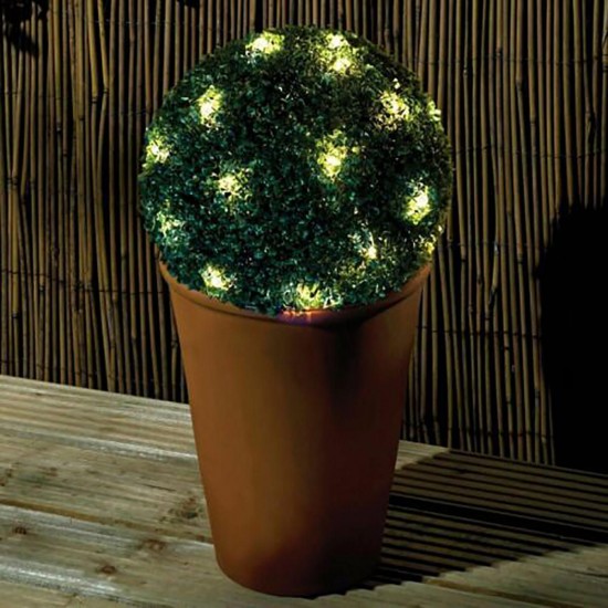 20cm Solar Powered Artificial Topiary Ball LED Solar Light Outdoor Wedding Garden Decorative Lamp