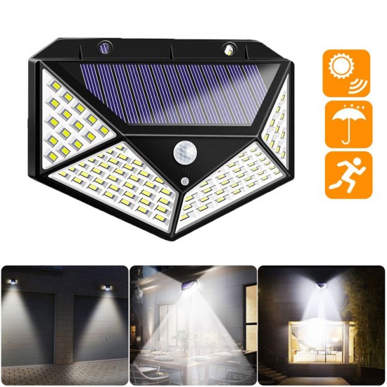 2/3/4PCS 100LED Solar Light Wireless Motion Sensor Waterproof Security Outdoor Garden Wall Lamp