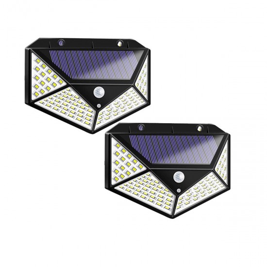 2/3/4PCS 100LED Solar Light Wireless Motion Sensor Waterproof Security Outdoor Garden Wall Lamp