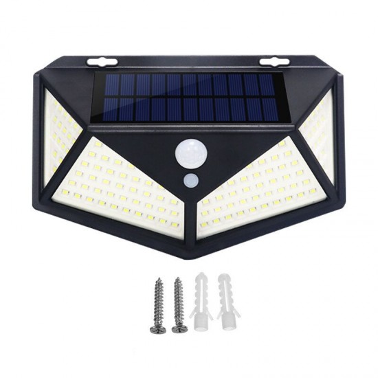 2/4Pcs 100 LED Solar Power Waterproof PIR Motion Sensor Solar Light Outdoor Garden Lamp