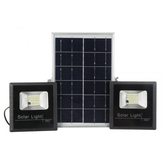 2*54LED Solar Powered Flood Light Outdoor Garden Security Flood Lamp+Remote