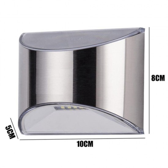 2PCS Stainless Steel LED Solar Fence Wall Light Outdoor Waterproof Step Lamp for Garden Decor 2PCS Stainless Steel LED Solar Fence Wall Light Outdoor Waterproof Step Lamp for Garden Decor