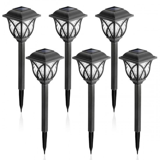 2PCS/6PCS Outdoor LED Solar Light Waterproof Stake Lamp Home Garden Yard Lawn Decor