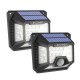 2Pcs BW-OLT3 Outdoor Solar Lights 32 LED 120°PIR Sensor Wide Angle Waterproof Wall Light for Garden Path Yard Security Lamp