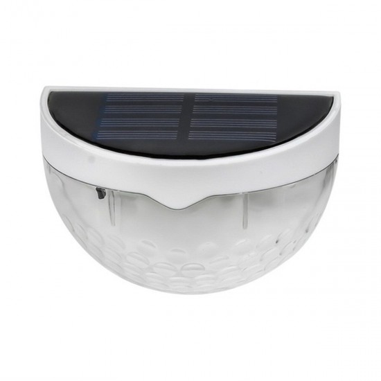2X Waterproof Outdoor 6 LED Solar Panel Semi-Sphere Fence Garden Wall Light