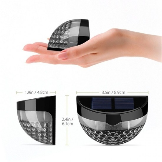 2X Waterproof Outdoor 6 LED Solar Panel Semi-Sphere Fence Garden Wall Light