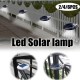 2pcs 9 LED Solar Powered Wall Mounted Light Waterproof Outdoor Garden Landscape