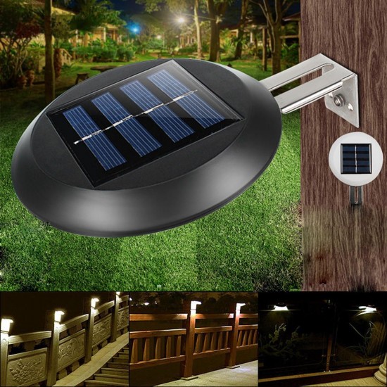 2pcs 9 LED Solar Powered Wall Mounted Light Waterproof Outdoor Garden Landscape