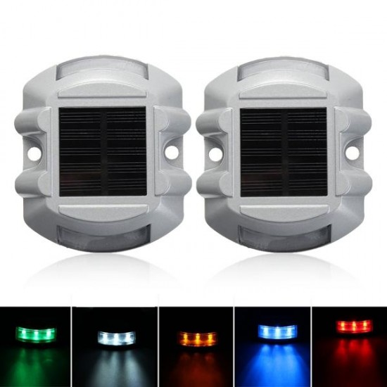 2pcs Solar LED Pathway Driveway Lights Dock Path Step Road Safety Lamps