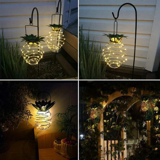 2pcs Solar Powered 25 LED Pineapple Lights Hanging Fairy String Waterproof for Outdoor Garden Decor 2pcs Solar Powered 25 LED Pineapple Lights Hanging Fairy String Waterproof for Outdoor Garden Decor