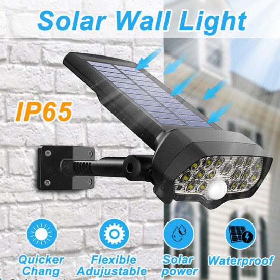 30W 16LED Solar Panel Street Light PIR Motion Sensor 360° Diming Outdoor Wall Lamp for Garden Road Pathway 30W 16LED Solar Panel Street Light PIR Motion Sensor 360° Diming Outdoor Wall Lamp for Garden Road Pathway