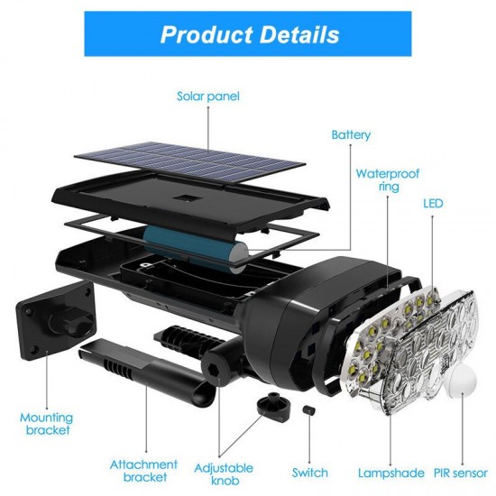 30W 16LED Solar Panel Street Light PIR Motion Sensor 360° Diming Outdoor Wall Lamp for Garden Road Pathway 30W 16LED Solar Panel Street Light PIR Motion Sensor 360° Diming Outdoor Wall Lamp for Garden Road Pathway