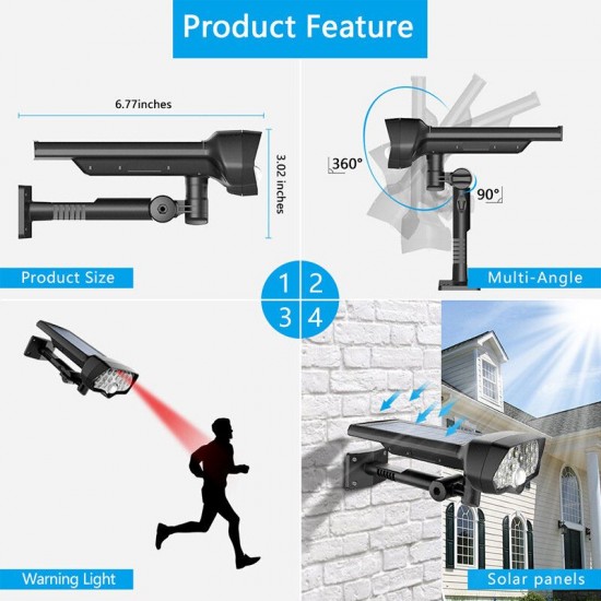 30W 16LED Solar Panel Street Light PIR Motion Sensor 360° Diming Outdoor Wall Lamp for Garden Road Pathway 30W 16LED Solar Panel Street Light PIR Motion Sensor 360° Diming Outdoor Wall Lamp for Garden Road Pathway
