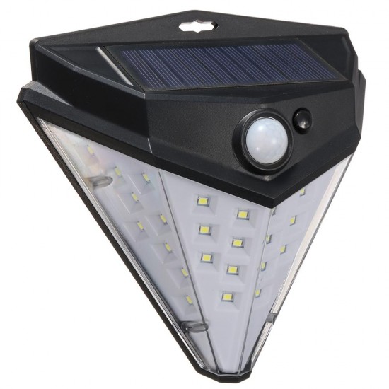 32 LED Solar Power PIR Motion Sensor Wall Light Outdoor Lamp 4 Sides Waterproof