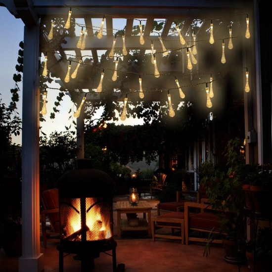 32FT 10M 100LED Solar Water Drop Fairy String Light Outdoor Garden Party Christmas Lawn Lamp Decor 32FT 10M 100LED Solar Water Drop Fairy String Light Outdoor Garden Party Christmas Lawn Lamp Decor