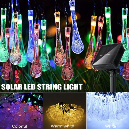 32FT 10M 100LED Solar Water Drop Fairy String Light Outdoor Garden Party Christmas Lawn Lamp Decor 32FT 10M 100LED Solar Water Drop Fairy String Light Outdoor Garden Party Christmas Lawn Lamp Decor
