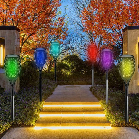 33 LED RGB Solar Power Torch Light Flickering Flame Garden Yard Lamp Waterproof 33 LED RGB Solar Power Torch Light Flickering Flame Garden Yard Lamp Waterproof