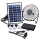 3*3W Solar Power Panel USB Charging LED Light with Fan Kit for Home Outdoor Camping
