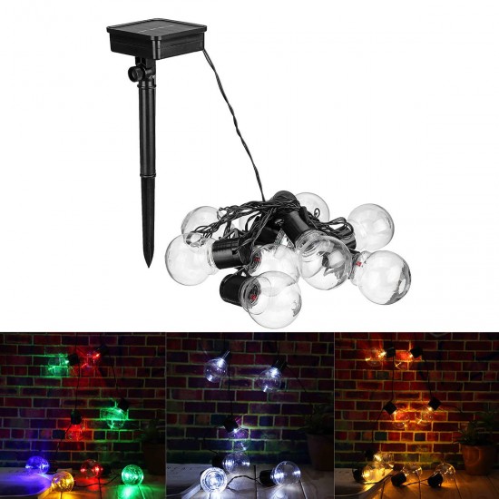 3.5M Solar Powered 10 LED Bulb String Light Fairy Lamp Outdoor Festival Christmas Party Decor