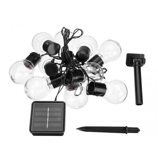 3.5M Solar Powered 10 LED Bulb String Light Fairy Lamp Outdoor Festival Christmas Party Decor