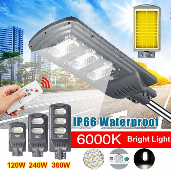 360W 36000LM 351 LED Wall Street Light Solar Panel Motion Sensor Lamp with Control