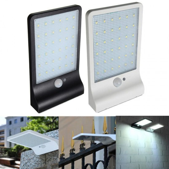 36LED Solar Power PIR Motion Sensor Wall Light Outdoor Waterproof Garden Lamp