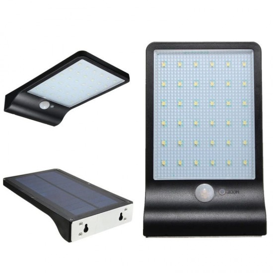 36LED Solar Power PIR Motion Sensor Wall Light Outdoor Waterproof Garden Lamp