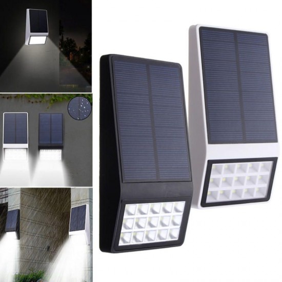 3.7V 1W Solar Powered 15 LED Wall Lamp Night Light Waterproof for Garden Patio Path