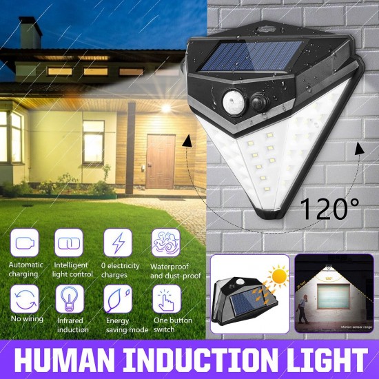 38 LED Outdoor Solar Light Waterproof Garden Wall Lamp Body Induction Bulb Light