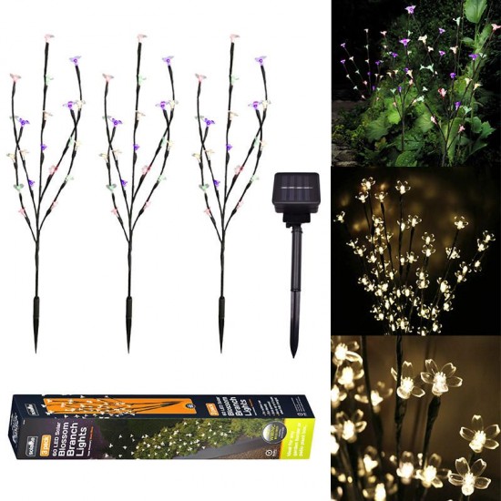 3PCS Solar Powered Warm White Colorful White LED Branch Leaf Tree Light Outdoor Garden Path Patio Border 3PCS Solar Powered Warm White Colorful White LED Branch Leaf Tree Light Outdoor Garden Path Patio Border
