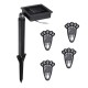 4 In1 Solar Powered LED Dog Paw Print Lights Garden Outdoor Lawn Yard Path Lamp