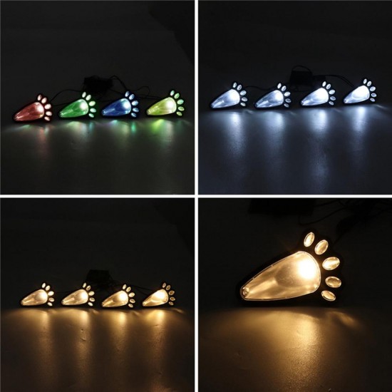 4 In1 Solar Powered LED Dog Paw Print Lights Garden Outdoor Lawn Yard Path Lamp