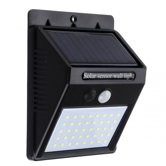 40 LED Solar Power Wall Light 3 Modes PIR Motion Outdoor Garden Landscape Lamp