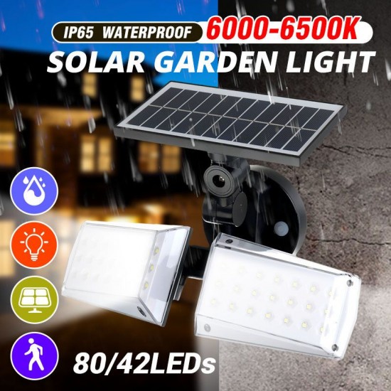 42/80LED Solar Light Body Sensor Wall Street Light Outdoor Garden Lamps IP65