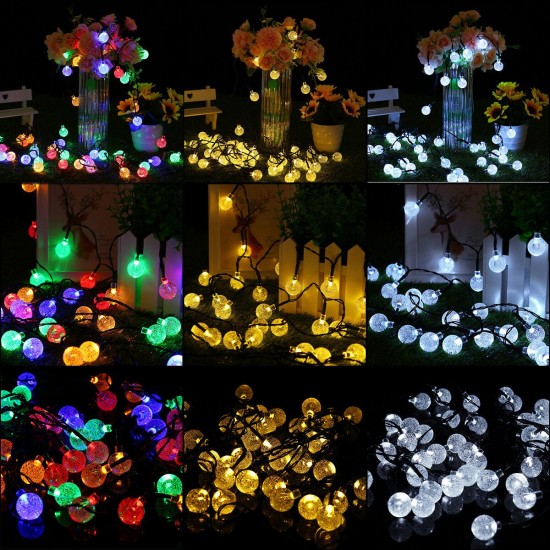 4.8M/6.5M/7M 2 Modes 20/30/50LED Solar String Light Outdoor Lawn Lamp Christmas Decorations Clearance Christmas Lights