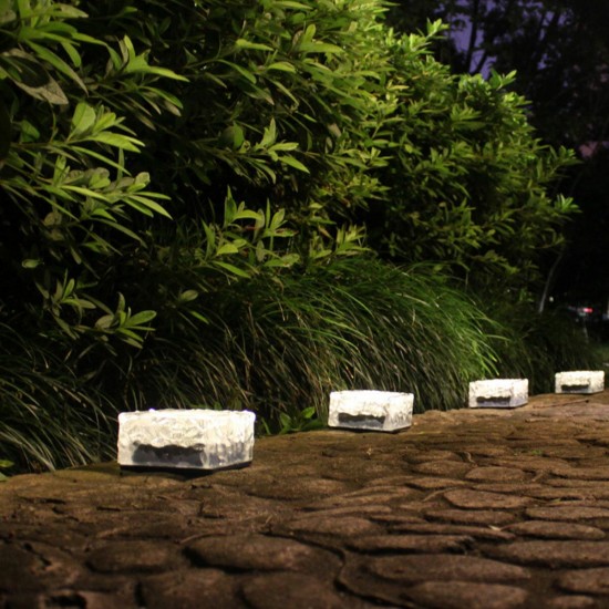 4LED Solar Light Ice Brick Under Ground Garden Lawn Deck Path Yard Outdoor Waterproof Lamp 4LED Solar Light Ice Brick Under Ground Garden Lawn Deck Path Yard Outdoor Waterproof Lamp