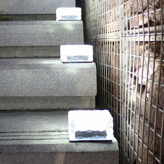 4LED Solar Light Ice Brick Under Ground Garden Lawn Deck Path Yard Outdoor Waterproof Lamp 4LED Solar Light Ice Brick Under Ground Garden Lawn Deck Path Yard Outdoor Waterproof Lamp
