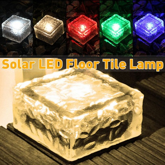 4LED Solar Light Ice Brick Under Ground Garden Lawn Deck Path Yard Outdoor Waterproof Lamp