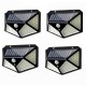 4pcs 100 LED Solar Powered PIR Motion Sensor Wall Light Outdoor Garden Lamp 3 Modes