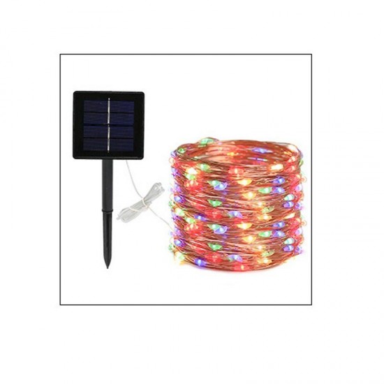 5 Colors 8 Modes 10m 100LED Solar Copper Wire String Lights Waterproof Decor for Courtyard Outdoor Park Christmas Decorations Clearance Christmas Lights