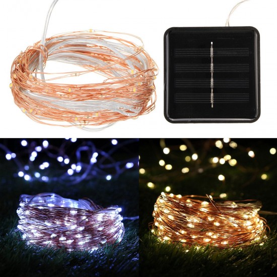 50/100/200LEDs Solar Copper Wire Lamp Fairy String Lights Waterproof Outdoor