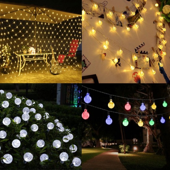 50/100/200LEDs Solar String Fairy Light Ball Lamp Garden Outdoor Waterproof Home Party Decoration Christmas Decorations Clearance Christmas Lights