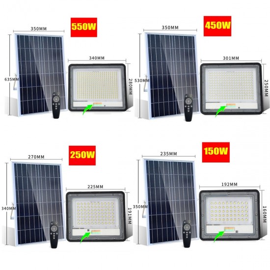 550/450/250/150W Solar Flood Street Light Outdoor Garden Wall Light Waterproof