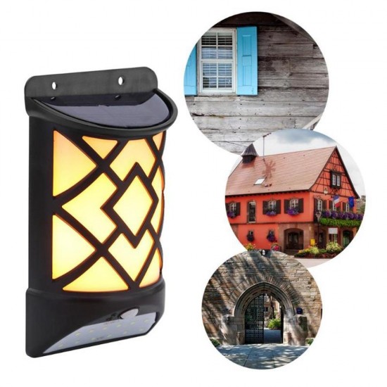 5W Solar Powered LED Flame Effect Light-controlled PIR Motion Sensor Wall Light Outdoor Garden Yard 5W Solar Powered LED Flame Effect Light-controlled PIR Motion Sensor Wall Light Outdoor Garden Yard