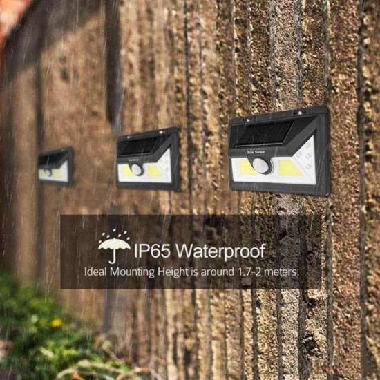 5W Waterproof Solar Wall Light COB LED Emergency Outdoor Garden Yard PIR Motion Sensor Street Lamp