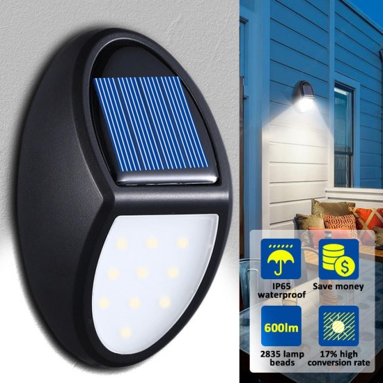 600LM 10 LED Solar Light Garden Security Outdoor Lighting Wall Street Light IP65 Waterproof Light Sensor