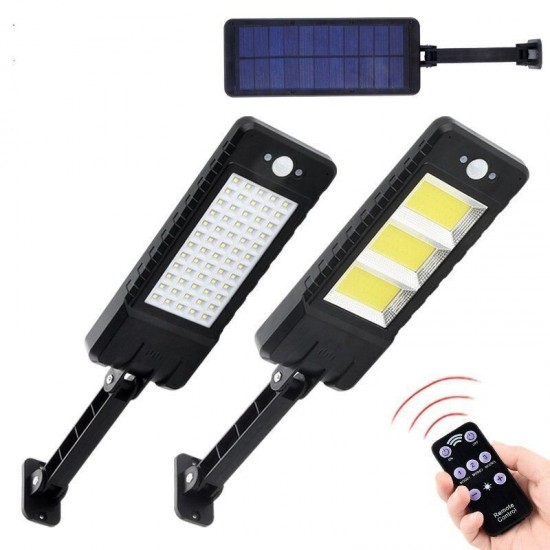 60LED/120COB Solar Lamp Motion Sensor IP65 Wall Light Outdoor Remote Control