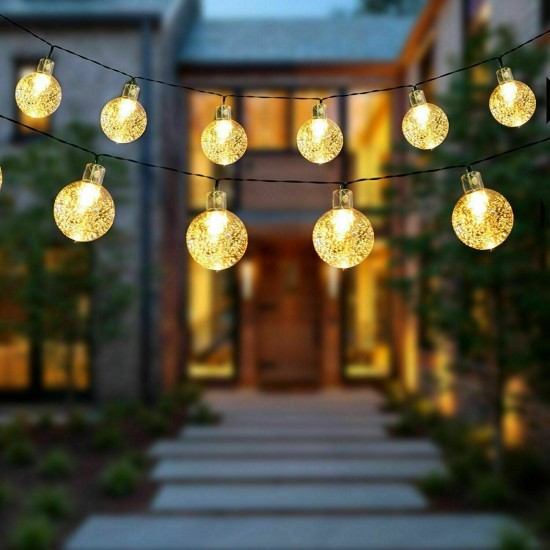 64FT 20M 200LED Solar Powered String Light Outdoor IP65 Garden Path Yard Decorative Lamp