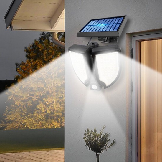 66/90LED Outdoor Solar Light Motion Sensor Adjustable Wall Lamp With Remote Control